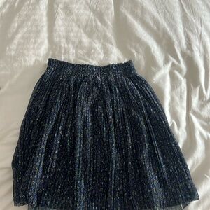 Zara mini skirt metallic thread flower!